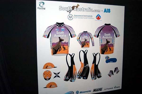 Unveiled at today's launch were the jerseys and apparel for the SouthAustralia.com - AIS Cycling Team.