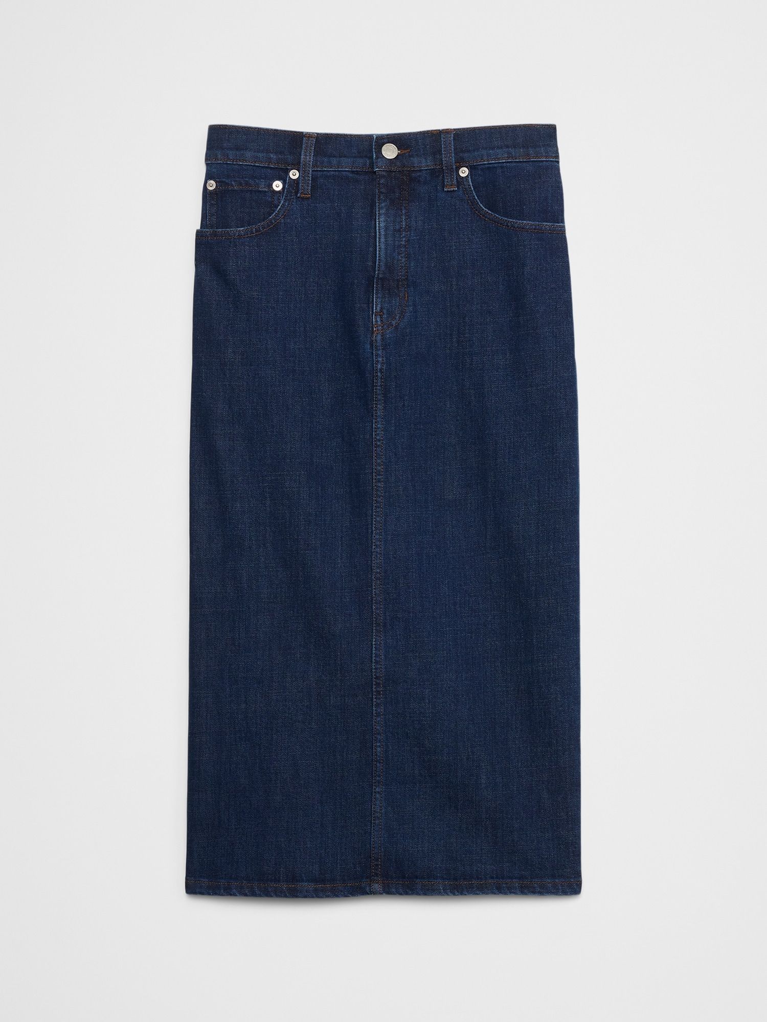 Denim Midi Pencil Skirt