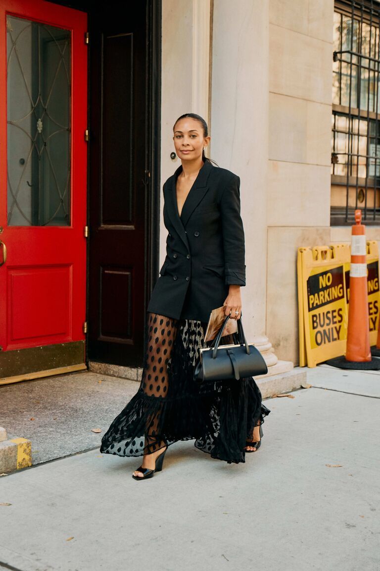 NYFW S/S 26 street style: lace