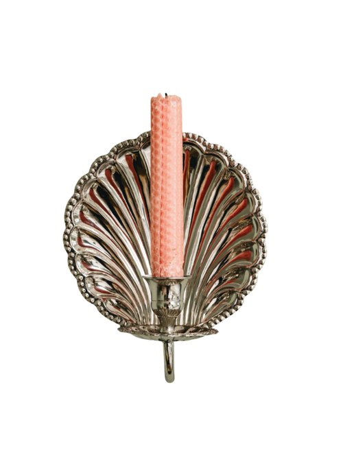 Shell Wall Sconce Single, Polished Chrome