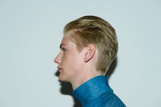 side profile of a male model