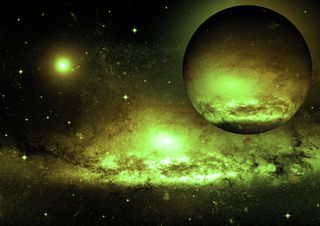 alien exoplanet in a faraway galaxy.