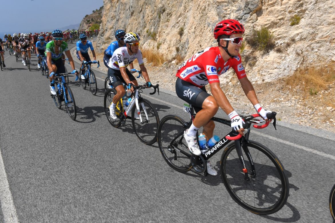 Michal Kiwatkowski in the red jersey