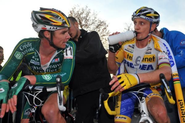 Vincent Baestaens and Bart Wellens after the race