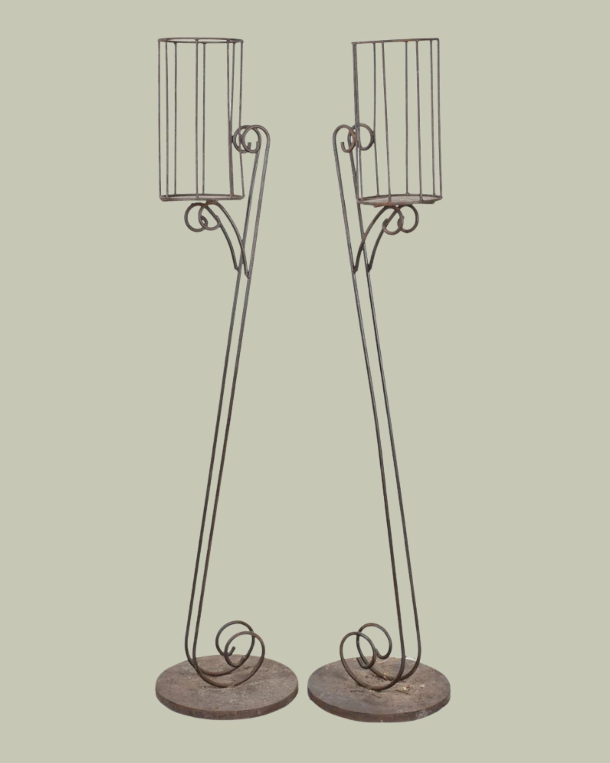 Chez Pluie, Vintage Floor Standing Candle Holders 61&amp;frac34;"