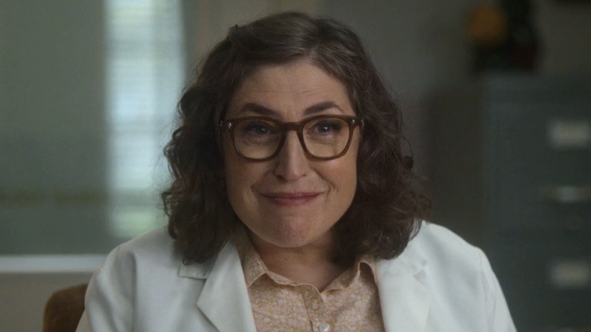 Dr. Amy smiling at Stuart during therapy session in Stuart Fails to Save the Universe Episode 4