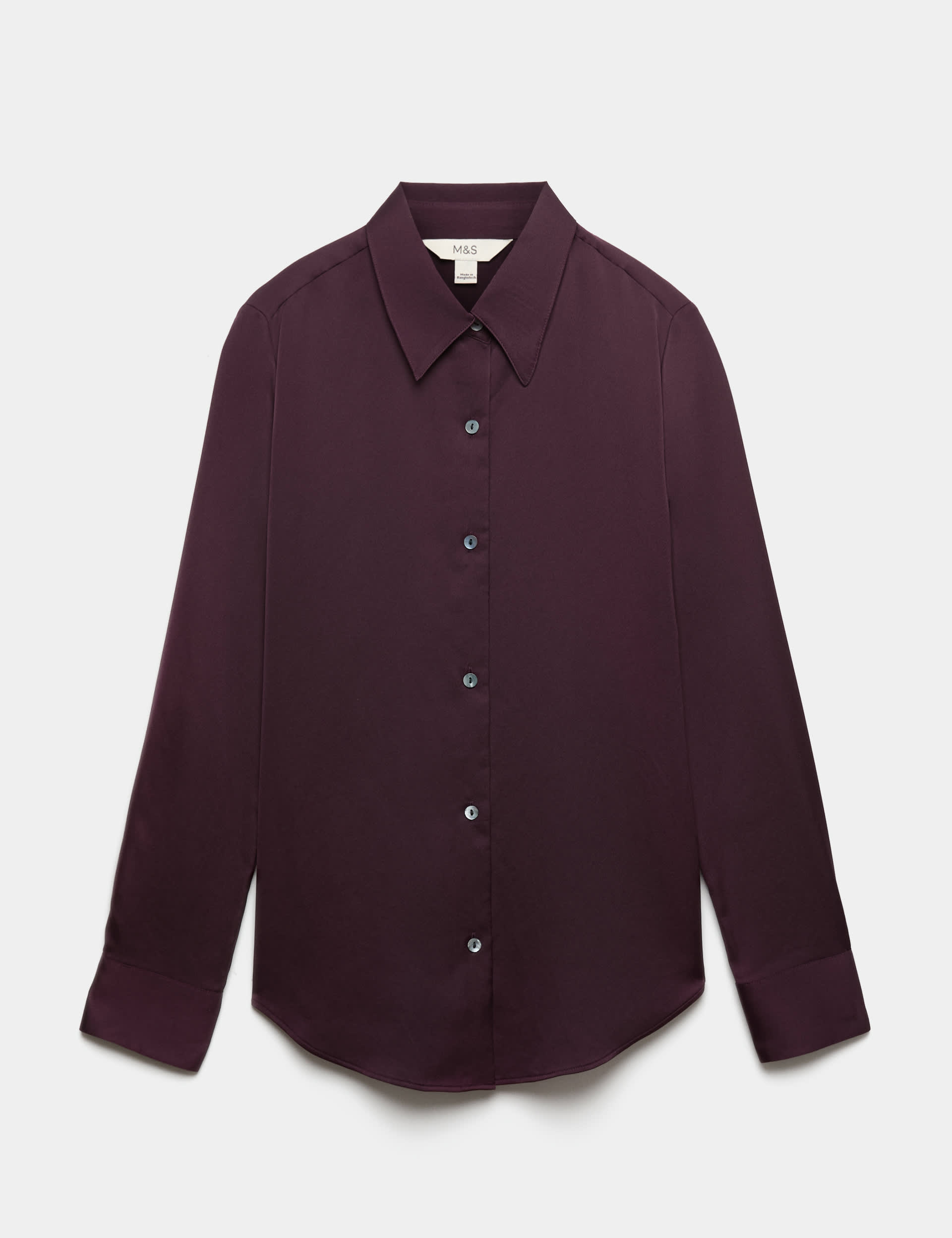 Satin Collared Button Through Shirt