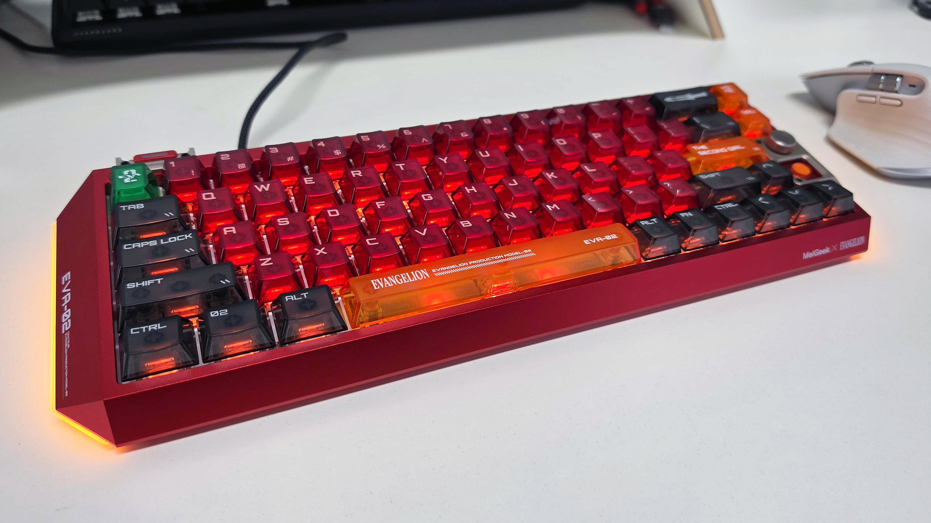 MelGeek x Evangelion Centauri60 'Asuka Edition' keyboard