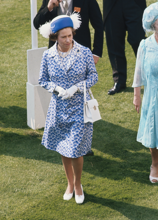 Queen Elizabeth II and her mother, The Queen Mother (1900 - 2002), in the paddock at Ascot racecourse in Ascot, Berkshire, Great Britain, June 1977