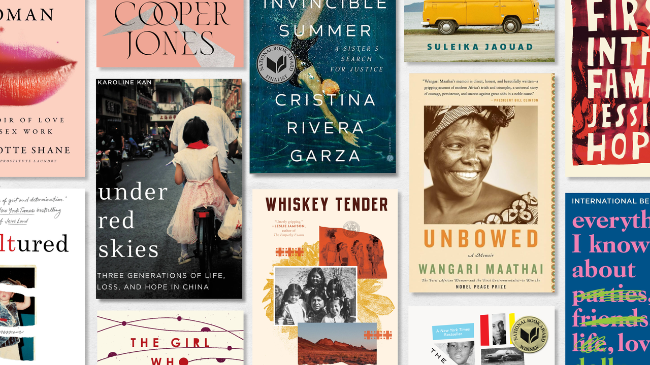 a collage of book covers of the best memoirs by female authors