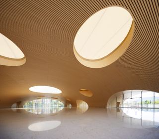 The Exhibition Hall, with its circular rooflights