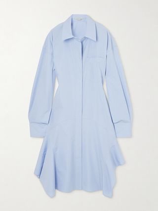 + Net Sustain Asymmetric Organic Cotton-Poplin Shirt Dress