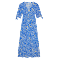 Floral V-Neck Shirred Midi Dress, £69 | M&amp;S x Ghost