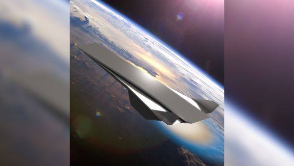 This conceptual image shows a hypersonic aircraft powered by an Oblique Detonation Wave Engine.