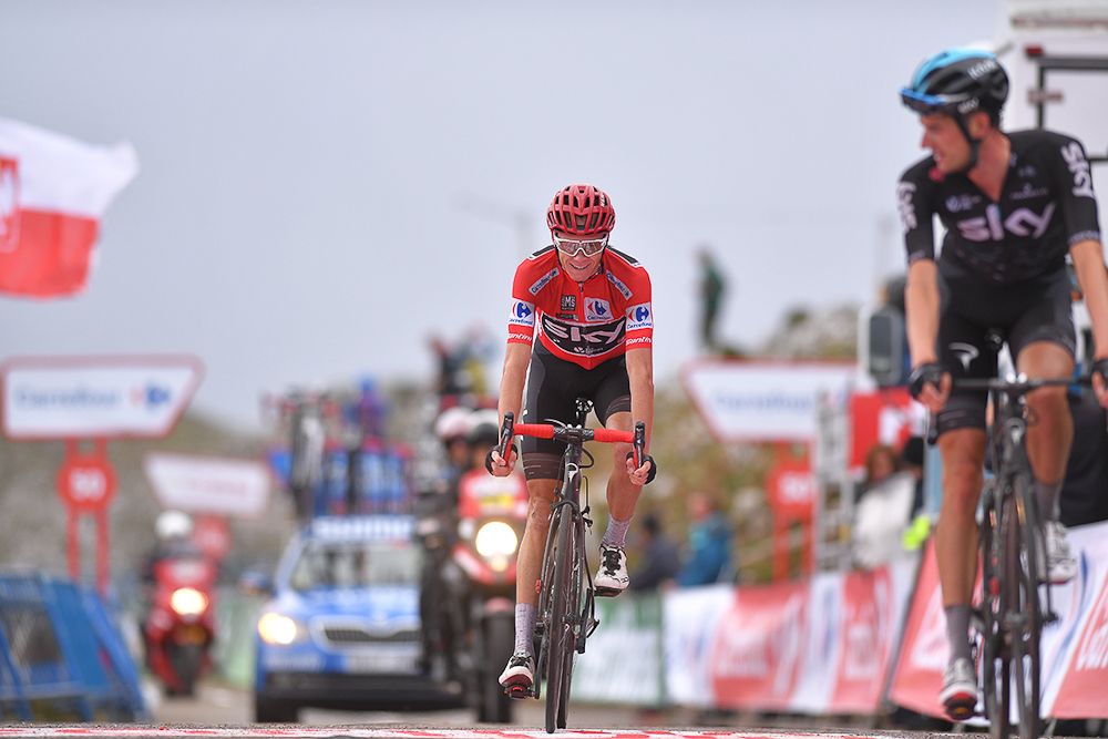 Chris Froome finishes stage 20 atop the Angliru
