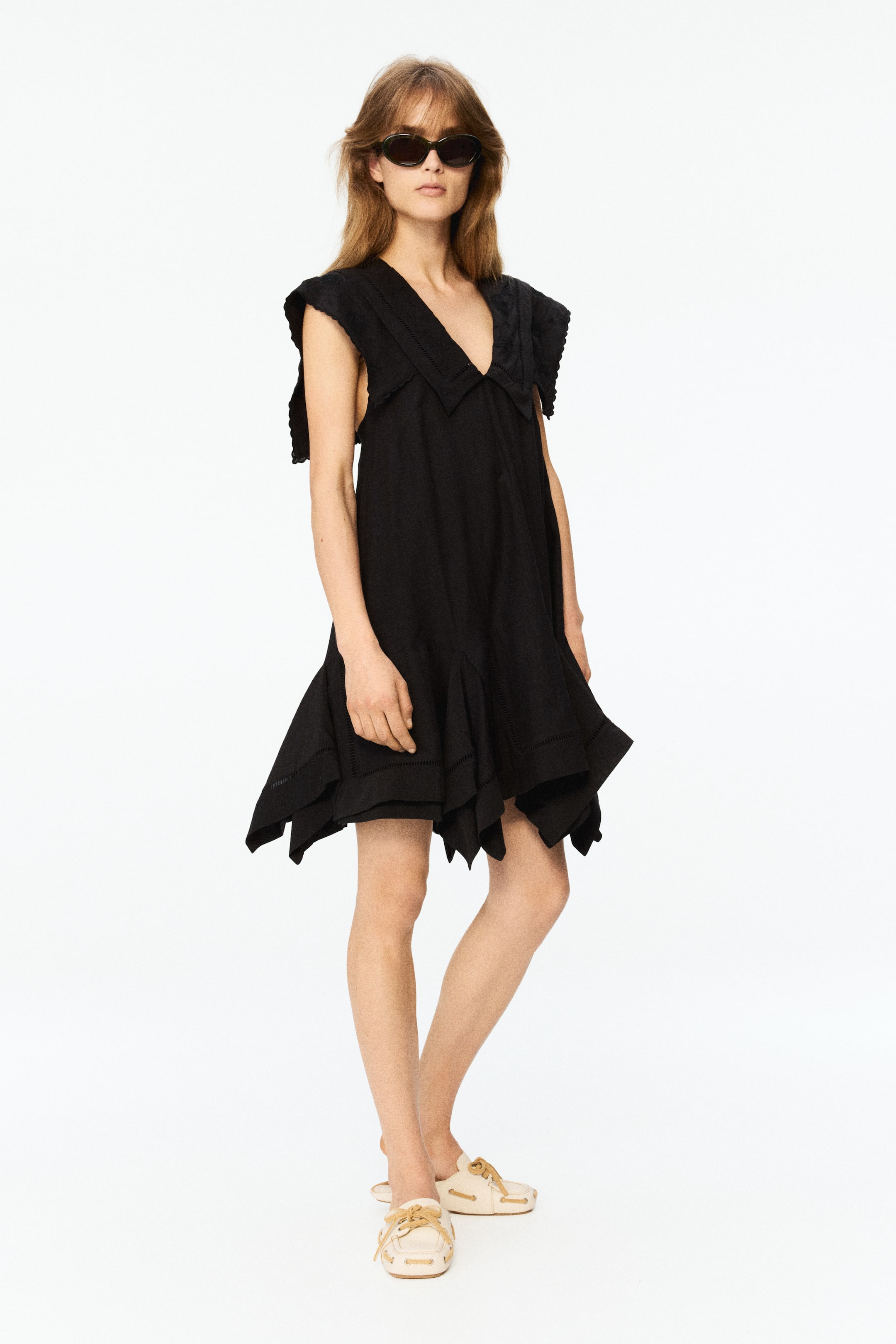 Sailor-Collared Broderie Anglaise Dress