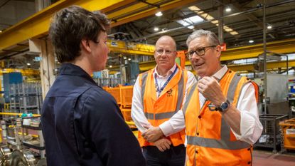 Keir Starmer meets young workers at a training facility