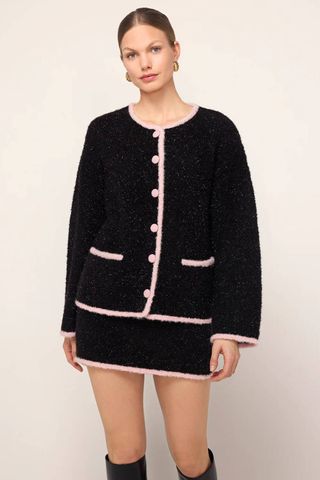 Kitri Pandora Black Lurex Knit Cardigan