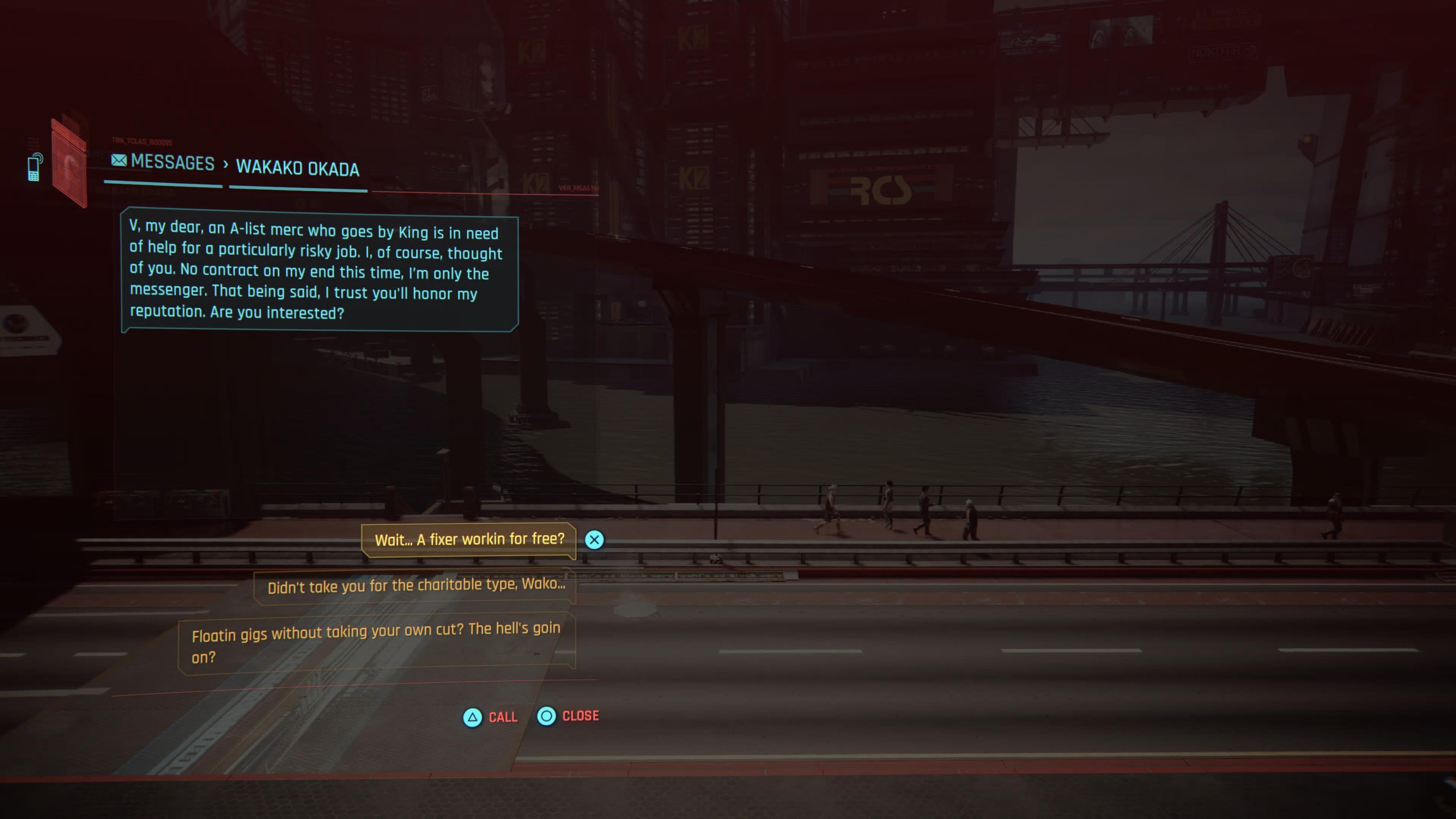 V gets the Clampdown mission from Wakako in Cyberpunk 2077