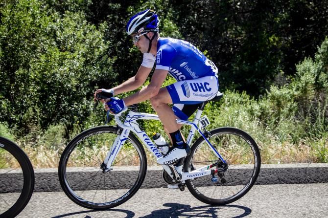 Lucas Euser (UnitedHealthcare) near the front on the climb