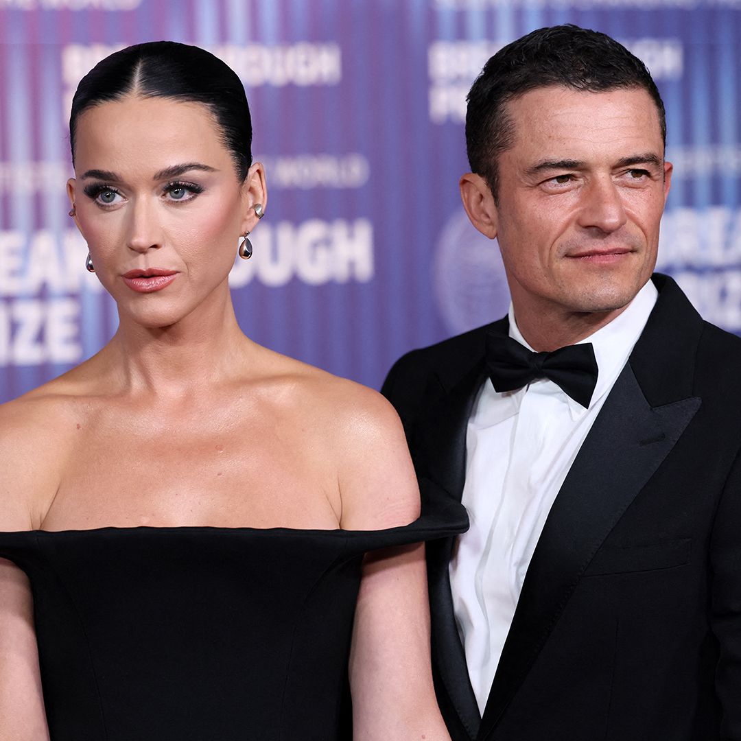 US singer Katy Perry (L) and English actor Orlando Bloom arrive at the Tenth Breakthrough Prize Ceremony at the Academy Museum of Motion Pictures in Los Angeles, California, on April 13, 2024. (Photo by Etienne Laurent / AFP) (Photo by ETIENNE LAURENT/AFP via Getty Images)