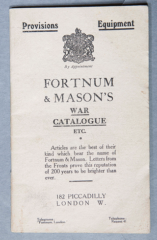 Fortnum & Mason First World War catalogue