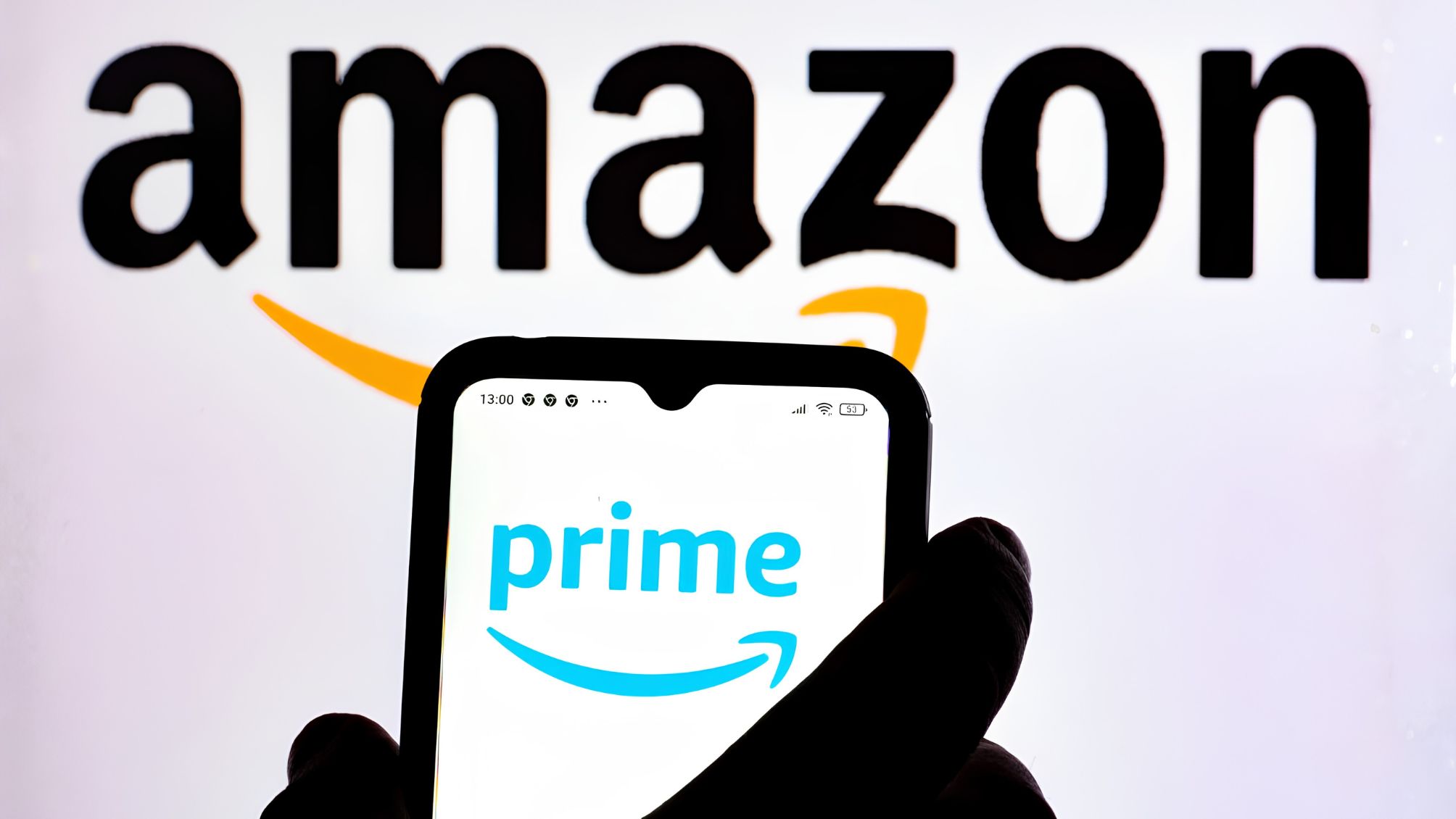 In this photo illustration, the logo of Amazon Prime is seen displayed on a smartphone screen.