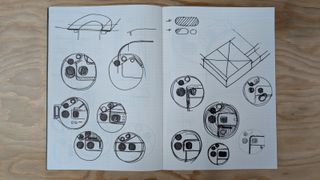 The design process starts with sketching