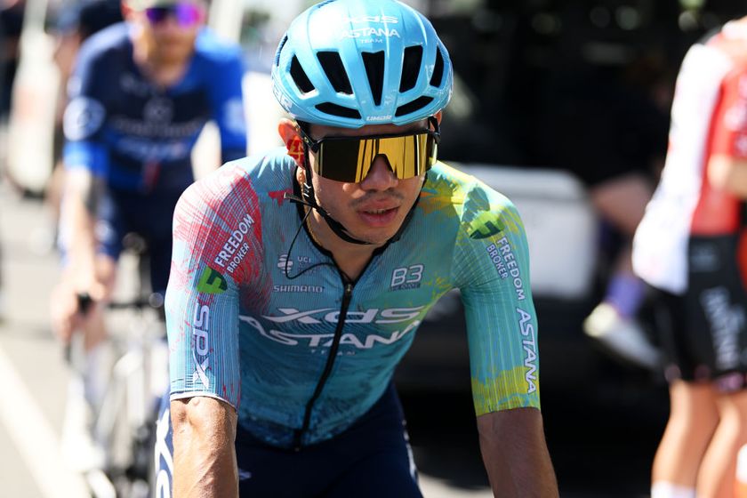 MCLAREN VALE AUSTRALIA JANUARY 25 Sergio Higuita of Colombia and XDS Astana Team prior to the 25th Santos Tour Down Under 2025 Stage 5 a 1457km stage from McLaren Vale to Willunga Hill 371m UCIWT on January 25 2025 in McLaren Vale Australia Photo by Dario BelingheriGetty Images