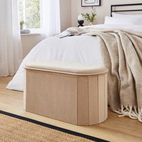 Recycled Velour Lozenge Ottoman With Tray