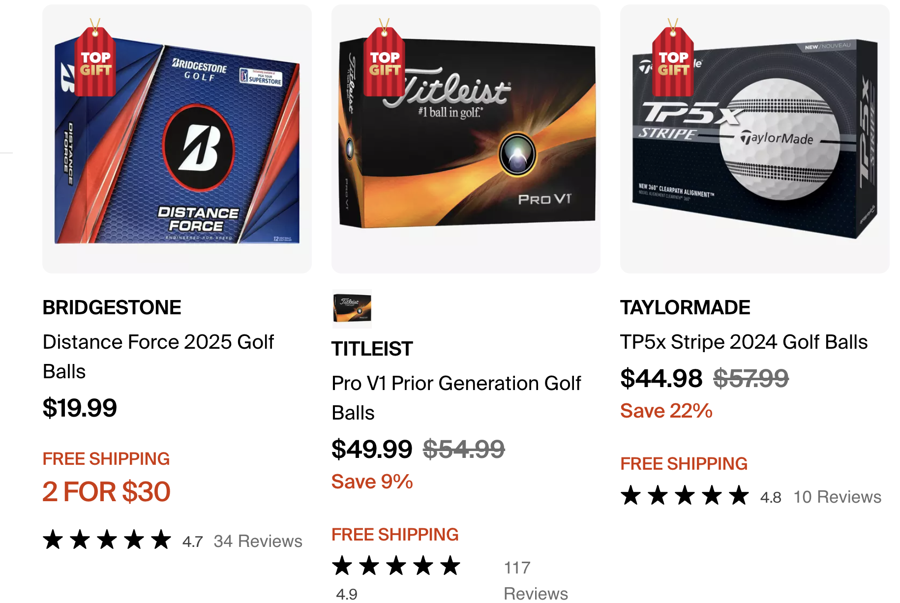 PGA Tour Superstore golf ball deals