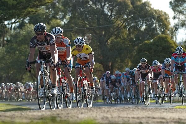 The yellow jersey of Nathan Haas (Genesys Wealth Advisers) was keeping close to the front of the race on stage six.