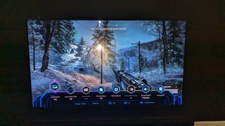Samsung S95D with Battlefield V on screen