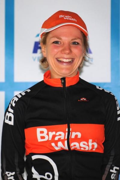 Sanne Van Paassen on the podium