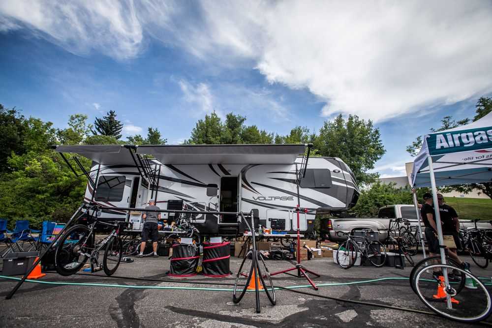 Horner's RV anchors the Airgas-Safeway compound in team parking.