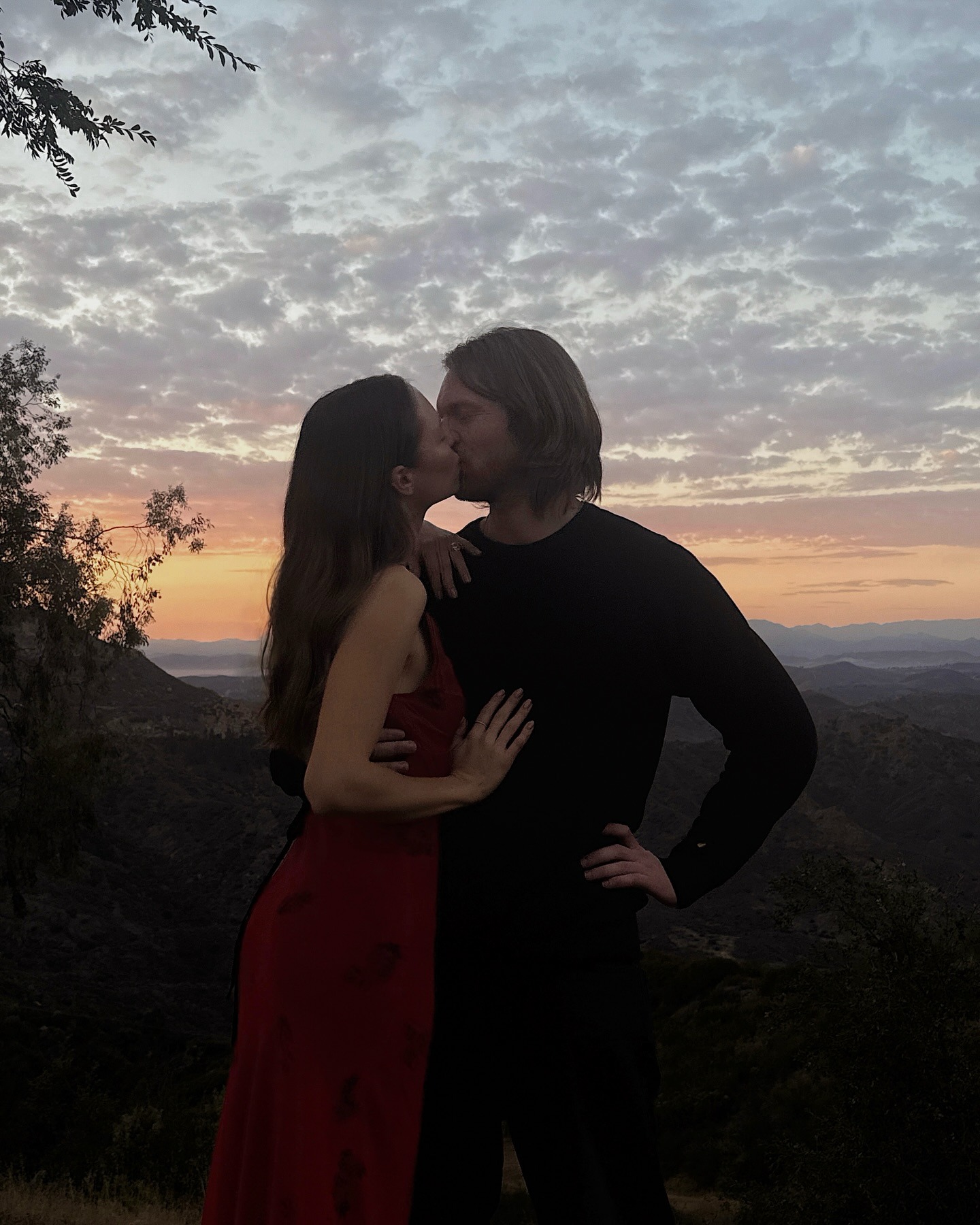 Photo of Finneas and Claudia Sulewski getting engaged in 2025.