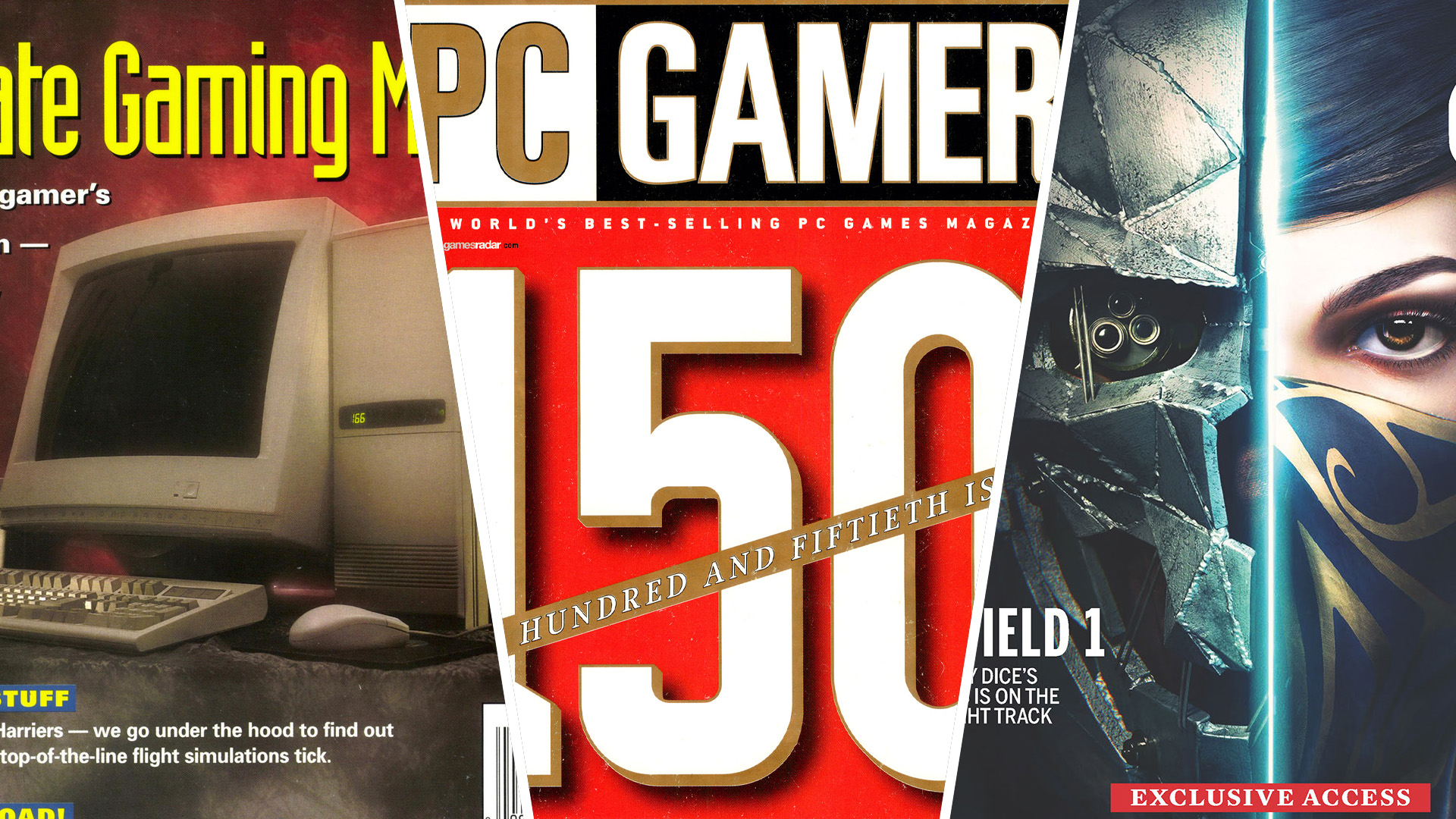 PC Gamer July 1996 - 2006 - 2016 montage