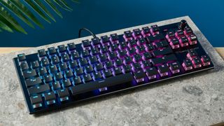 A black Turtle Beach Vulcan TKL wired gaming keyboard