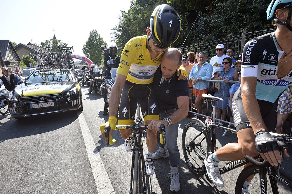 Tony Martin (Etixx-Quickstep) broke his collarbone in the stage 6 crash while leading the Tour de France