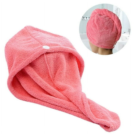 Toalha de cabelo de microfibra super absorvente-anti frizz coral velo turbante de cabelo para mulheres-cabelos cacheados, longos e grossos de secagem rápida