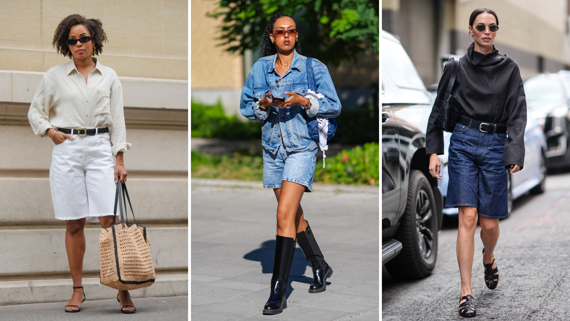 women in denim shorts