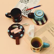 Damson Madder plates and mugs
