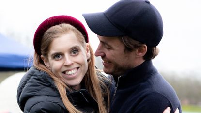 Princess Beatrice hugging her husband Edoardo Mapelli Mozzi