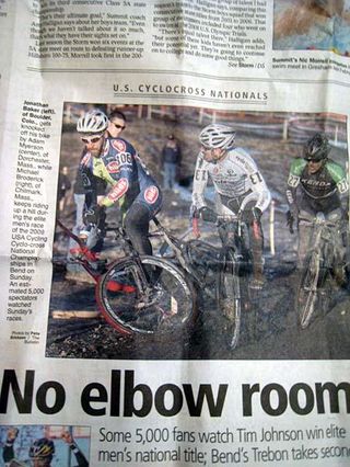 Cyclo-cross nationals coverage in the local Bend paper.
