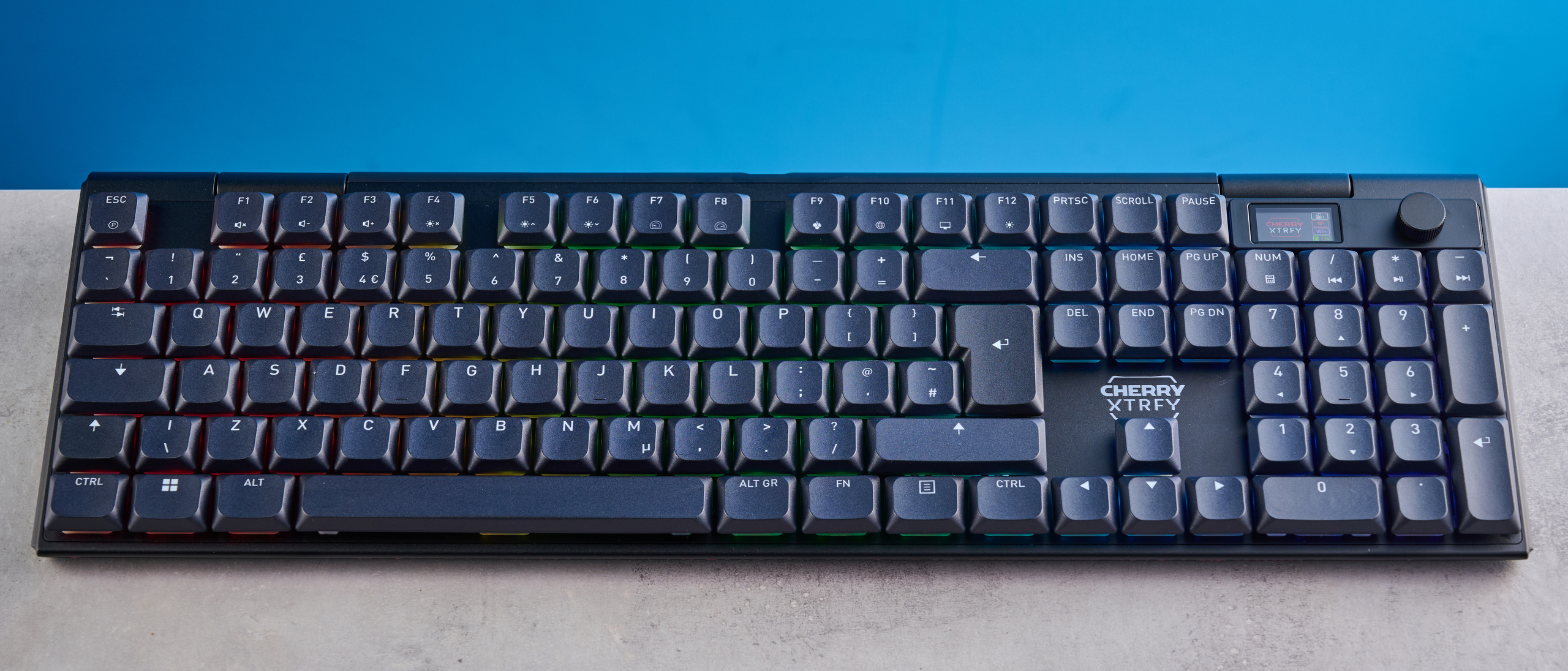 A black Cherry XTRFY MX 10.1 Wireless mechanical keyboard