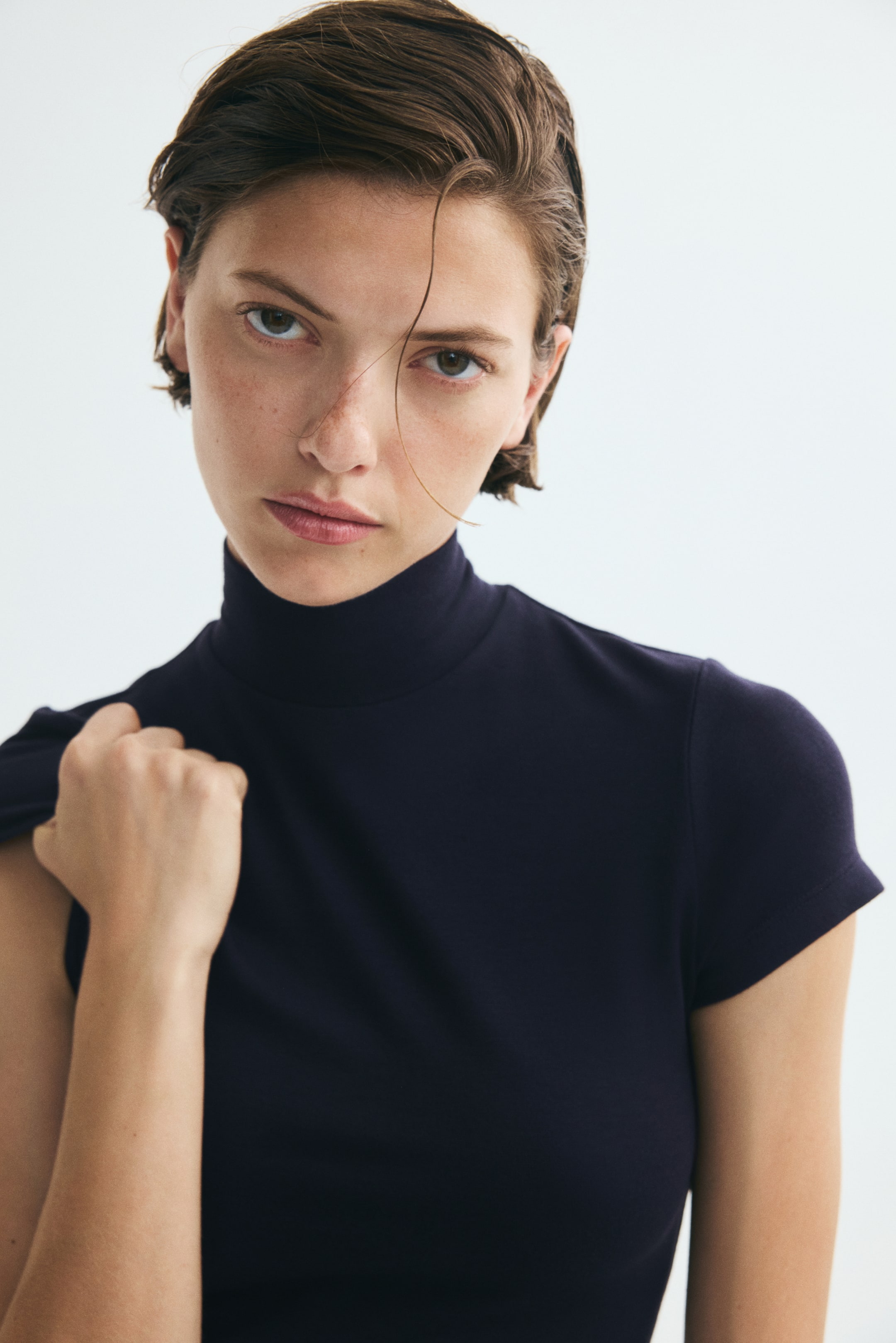Mock Turtleneck Viscose Top