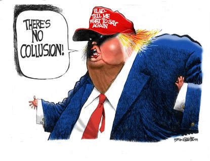 Political cartoon U.S. Trump Russia investigation MAGA