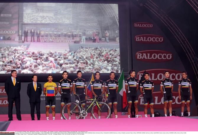 Team Colombia on stage