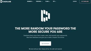 best password managers - Dashlane's homepage