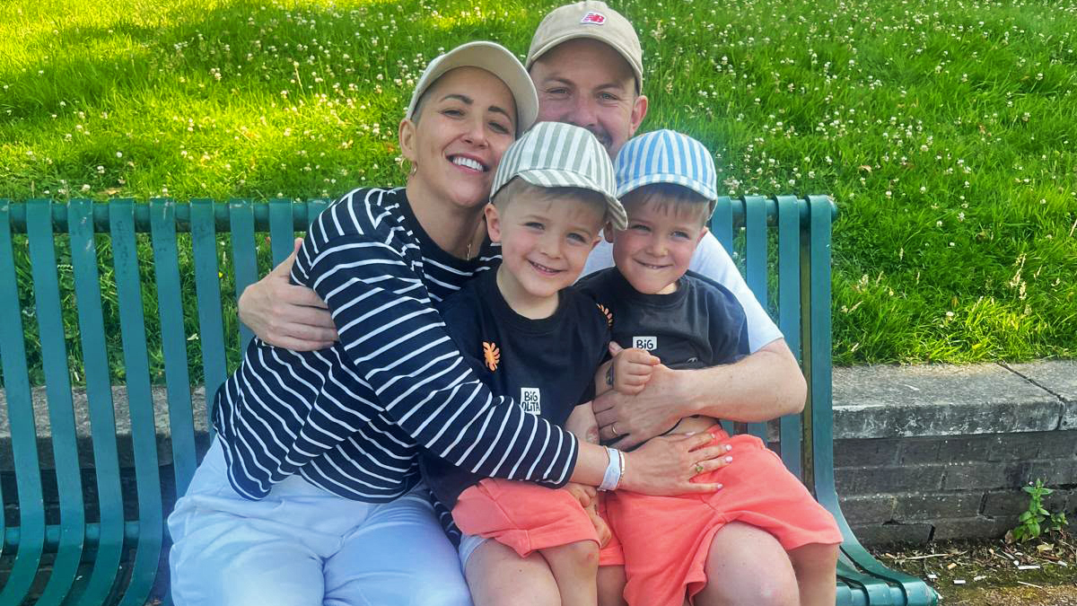 Kim Borthwick with her young family